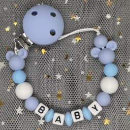 Custom Name Baby Pacifier Clips Chain Silicone Beads Teether Toys Dummy Holder Russian English Name Pacifier Chain Newborn Gift