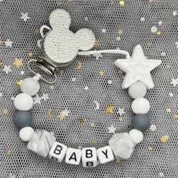 Custom Name Baby Pacifier Clips Chain Silicone Beads Teether Toys Dummy Holder Russian English Name Pacifier Chain Newborn Gift