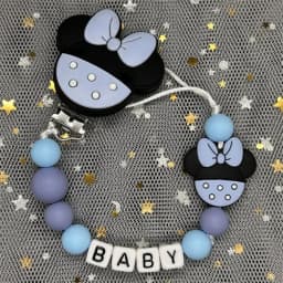 Custom Name Baby Pacifier Clips Chain Silicone Beads Teether Toys Dummy Holder Russian English Name Pacifier Chain Newborn Gift