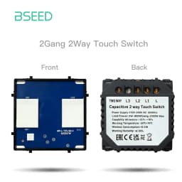 BSEED Wall Touch Switch 1/2/3Gang 1/2Way Light Switch Dimmer Function Parts Glass Panel Frames EU Wall Sockets DIY Parts White