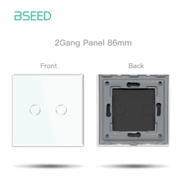 BSEED Wall Touch Switch 1/2/3Gang 1/2Way Light Switch Dimmer Function Parts Glass Panel Frames EU Wall Sockets DIY Parts White