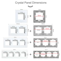 BSEED Wall Touch Switch 1/2/3Gang 1/2Way Light Switch Dimmer Function Parts Glass Panel Frames EU Wall Sockets DIY Parts White