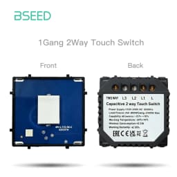 BSEED Wall Touch Switch 1/2/3Gang 1/2Way Light Switch Dimmer Function Parts Glass Panel Frames EU Wall Sockets DIY Parts White
