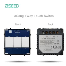 BSEED Wall Touch Switch 1/2/3Gang 1/2Way Light Switch Dimmer Function Parts Glass Panel Frames EU Wall Sockets DIY Parts White