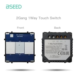 BSEED Wall Touch Switch 1/2/3Gang 1/2Way Light Switch Dimmer Function Parts Glass Panel Frames EU Wall Sockets DIY Parts White