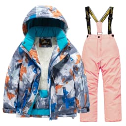 Children's Ski Suit for Men and Women, Large, Medium, and Small Children, Baby Thick Waterproof and Warm Snow Equipment