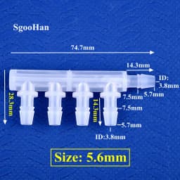 5~200Pcs 2.4~9.5mm PP Equal Dia 5-Ways Connector Aquarium Tank Air Pump Hose Joint Garden Irrigation System Pipe Pagoda Joints