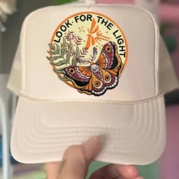 1PC Look For Light Moth Embroidered Patch Nature Animal Inspiring Badge Gift Iron On Patches For Clothing Cap Jacket Trucker Hat