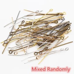 200pcs/bag 16 20 25 30 35 40 45 50mm Eye Head Pins Classic 7 colors Plated Eye Pins For Jewelry Findings Making DIY Supplies