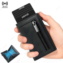 Rfid Credit Card Holder Men Wallets Mini Handbags Luxury Brand Bag Cardholder Case Leather Magnetic Coin Purse Hand Bag for Men