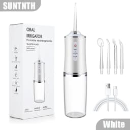 Portable Dental Water Flosser Oral Irrigator USB Rechargeable Water Floss Jet Tooth Pick 4 Tips 220ml Mouth Washing Machine