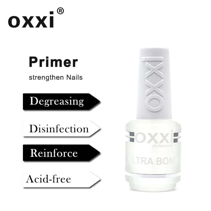 OXXI Latest 15ml Primer for Nails Semi-permanent UV Varnish Gel Nail Polish Manicure Acid Free Ultrabond Rubber Base Top Gel Lak
