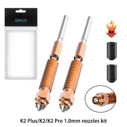 Creality Official K2 Plus/K2/Hi Nozzle Kit 2Pcs,Unicorn Quick-Swap High-Flow Nozzles 0.4mm,Steel-Tip Copper Nozzles&Titanium