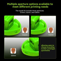 Creality Official K2 Plus/K2/Hi Nozzle Kit 2Pcs,Unicorn Quick-Swap High-Flow Nozzles 0.4mm,Steel-Tip Copper Nozzles&Titanium