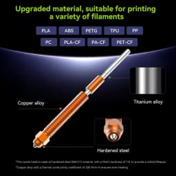 Creality Official K2 Plus/K2/Hi Nozzle Kit 2Pcs,Unicorn Quick-Swap High-Flow Nozzles 0.4mm,Steel-Tip Copper Nozzles&Titanium