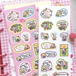 Korean Cartoon Cute Kawaii Graffiti Hand Drawn Rabbit Sticker Hand Account Photo Planner Diary Scrapbook DIY Decorative Stickers