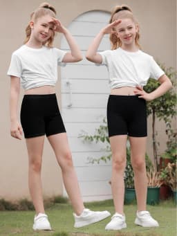 2 Piece Girls Running Thin Leggings Cartwheel Shorts Safety  Comfortable Soft Shorts
