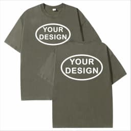 Custom T-shirt with Hip-hop Street Team Logo Men's 230G Pure Cotton, Loose Fit, High-temperature Printed Custom Top