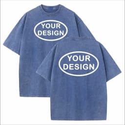 Custom T-shirt with Hip-hop Street Team Logo Men's 230G Pure Cotton, Loose Fit, High-temperature Printed Custom Top