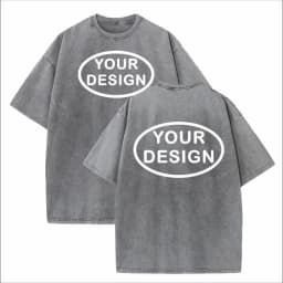 Custom T-shirt with Hip-hop Street Team Logo Men's 230G Pure Cotton, Loose Fit, High-temperature Printed Custom Top