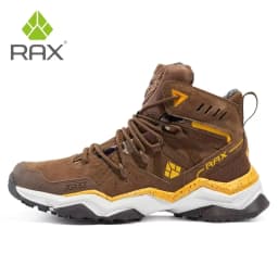 RAX winter men's and women's hiking shoes snow boots waterproof leather sports shoes super warm men's boots outdoor work shoes