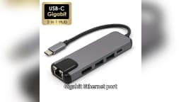 USB-C to RJ45 HDTV 4K USB 3.0 Type C 5 Port Hub Gigabit Ethernet 100/1000M Lan for Macbook Pro Air Thunderbolt 3 USB-C Charger