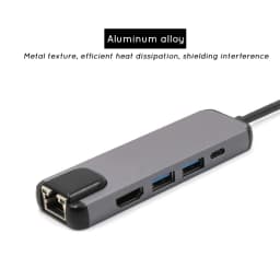 USB-C to RJ45 HDTV 4K USB 3.0 Type C 5 Port Hub Gigabit Ethernet 100/1000M Lan for Macbook Pro Air Thunderbolt 3 USB-C Charger