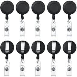 10pcs Retractable Pull Badge Reel Plastic ID Lanyard Name Tag Key Ring Chain Clips Hospital Nurse Badge Holder Credential Holder