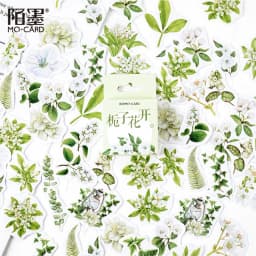 46Pcs/Box Green Forest Series Stickers Aesthetic Stickers Diary Planner Decorative Mobile Stickers Scrapbooking Craft Sticker