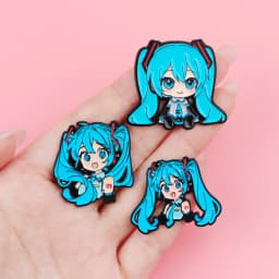 Blue Haired Girl Enamel Pin Cartoon Anime Badges on Backpack Women's Brooches Hat Lapel Pins Cosplay Accessories Toys Gifts