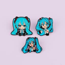 Blue Haired Girl Enamel Pin Cartoon Anime Badges on Backpack Women's Brooches Hat Lapel Pins Cosplay Accessories Toys Gifts