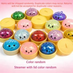 New Glitter Rare Hidden Edition Dumpling Squishy Sparkle Bun Sensory Steamer Soft Fidget Toy Stress Relief for Adults Office