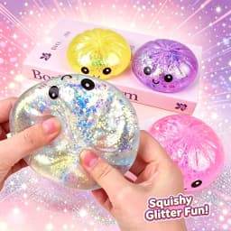 New Glitter Rare Hidden Edition Dumpling Squishy Sparkle Bun Sensory Steamer Soft Fidget Toy Stress Relief for Adults Office
