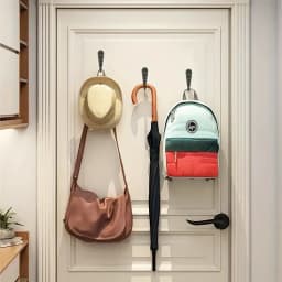 Black Metal Hooks with Screws Wall Mounted Hanging Hook for Coat Towel Bags Caps Hanger Kitchen Bathroom Storage Rack Holder