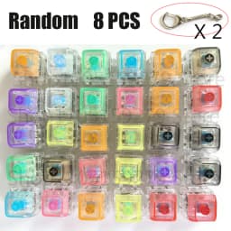 .LED free assembly keyboard keychain Fidget toy crystal clicker sensory toy stress relief keyboard keychain adult children's toy