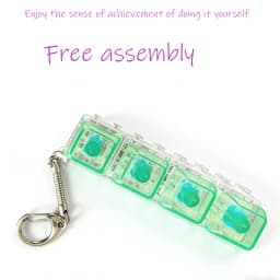 .LED free assembly keyboard keychain Fidget toy crystal clicker sensory toy stress relief keyboard keychain adult children's toy