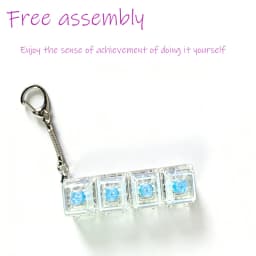 .LED free assembly keyboard keychain Fidget toy crystal clicker sensory toy stress relief keyboard keychain adult children's toy