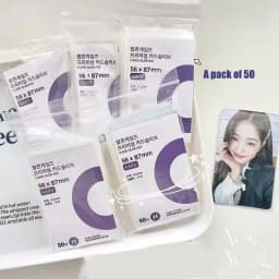 500-50PCS Premium Clear Plastic Card Sleeves Sturdy Transparent Card Holder Korea Kpop Idol Photcard Holographic Protector Film