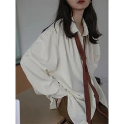 2026 Autumn Women's Oversized Long Sleeve Blouse 2026 Summer New Arrival Tie Neck Shirt Loose Fit Office Elegant Fashion