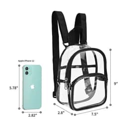 Small Clear Backpack Transparent PVC Backpack Summer Waterproof Beach Cell Phone bag for Travel School Storage Backbags