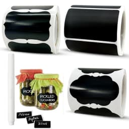 120Pcs/Roll 3 Styles Removable Blackboard Stickers With Erasable Pen Waterproof Chalkboard Labels 1.4*2.2in for Home & Kitchen