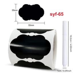 120Pcs/Roll 3 Styles Removable Blackboard Stickers With Erasable Pen Waterproof Chalkboard Labels 1.4*2.2in for Home & Kitchen