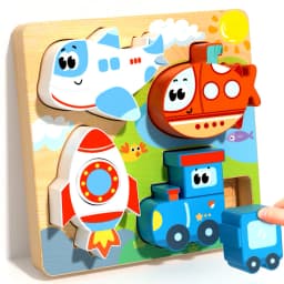 Montessori Wooden Puzzles Baby Educational Toys Hand Grab Boards Tangram Cartoon Animals Fruits 3D Puzzles for babies 2 3 years