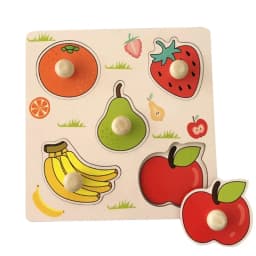 Montessori Wooden Puzzles Baby Educational Toys Hand Grab Boards Tangram Cartoon Animals Fruits 3D Puzzles for babies 2 3 years