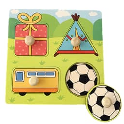 Montessori Wooden Puzzles Baby Educational Toys Hand Grab Boards Tangram Cartoon Animals Fruits 3D Puzzles for babies 2 3 years