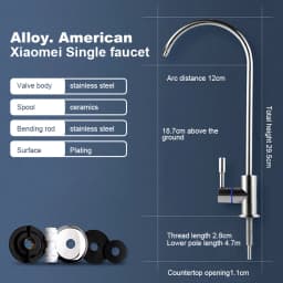304 Stainless Steel Kitchen Water Faucet Chrome Plated 1/4 Inch Connect Reverse Osmosis Faucet For Drinking Water Purifier
