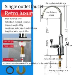 304 Stainless Steel Kitchen Water Faucet Chrome Plated 1/4 Inch Connect Reverse Osmosis Faucet For Drinking Water Purifier