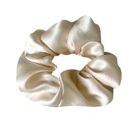 100% Pure Mulberry Silk Large Scrunchies Rubber Bands Hair Ties Gum Elastics Simple Pure Color for Women Girls 19 Momme 3.5CM