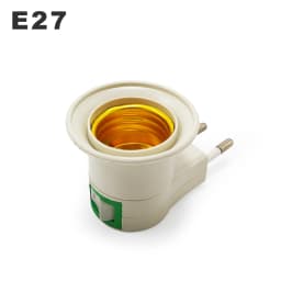 E27 Wall-mount  Lamp Holder Converter E27 Switch Lamp Base Round Foot Screw US EU Plug With ON/OFF Button LED Light Male Socket