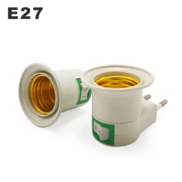 E27 Wall-mount  Lamp Holder Converter E27 Switch Lamp Base Round Foot Screw US EU Plug With ON/OFF Button LED Light Male Socket